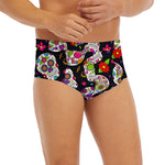 Sugar Skull Pattern Print Men's Briefs