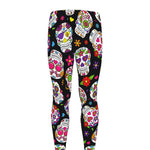 Sugar Skull Pattern Print Men's leggings