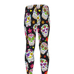 Sugar Skull Pattern Print Men's leggings