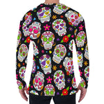 Sugar Skull Pattern Print Men's Long Sleeve T-Shirt