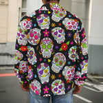 Sugar Skull Pattern Print Men's Shirt Jacket
