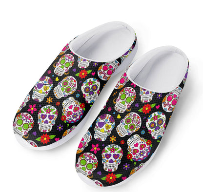 Sugar Skull Pattern Print Mesh Casual Shoes