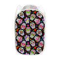 Sugar Skull Pattern Print Mesh Laundry Hamper