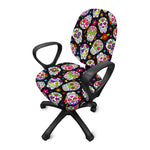 Sugar Skull Pattern Print Office Chair Cover