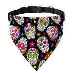 Sugar Skull Pattern Print Over The Collar Dog Bandana