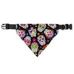 Sugar Skull Pattern Print Over The Collar Dog Bandana