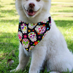 Sugar Skull Pattern Print Over The Collar Dog Bandana