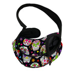 Sugar Skull Pattern Print Pet Sling Carrier