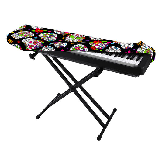 Sugar Skull Pattern Print Piano Keyboard Cover