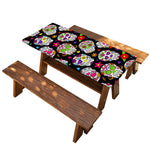 Sugar Skull Pattern Print Picnic Table Cover