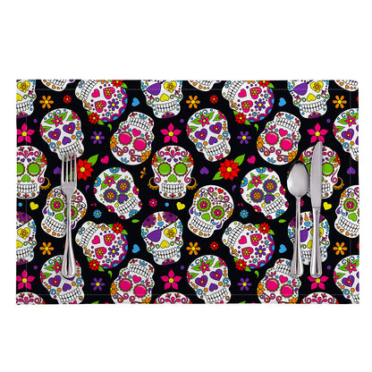 Sugar Skull Pattern Print Placemat
