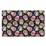 Sugar Skull Pattern Print Polyester Doormat