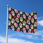 Sugar Skull Pattern Print Polyester Flag