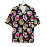 Sugar Skull Pattern Print Rayon Hawaiian Shirt