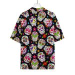 Sugar Skull Pattern Print Rayon Hawaiian Shirt