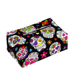 Sugar Skull Pattern Print Rectangle Tissue Box Cover