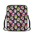 Sugar Skull Pattern Print Rectangular Crossbody Bag