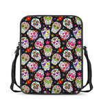 Sugar Skull Pattern Print Rectangular Crossbody Bag