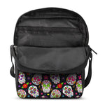 Sugar Skull Pattern Print Rectangular Crossbody Bag