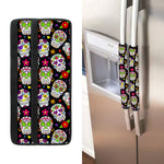 Sugar Skull Pattern Print Refrigerator Handle Covers