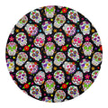 Sugar Skull Pattern Print Round Blanket