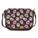 Sugar Skull Pattern Print Saddle Bag