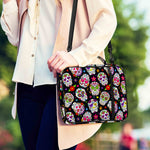 Sugar Skull Pattern Print Shoulder Strap Bible Bag