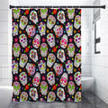 Sugar Skull Pattern Print Shower Curtain