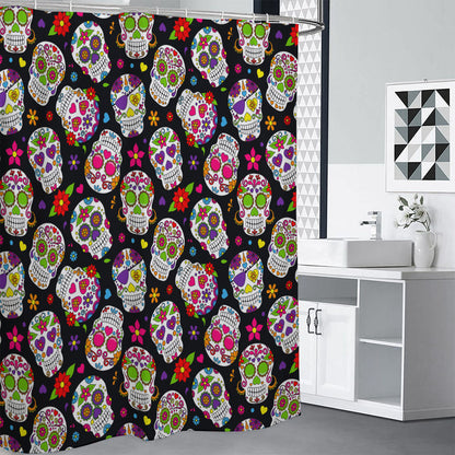 Sugar Skull Pattern Print Shower Curtain