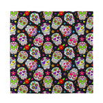 Sugar Skull Pattern Print Silk Bandana