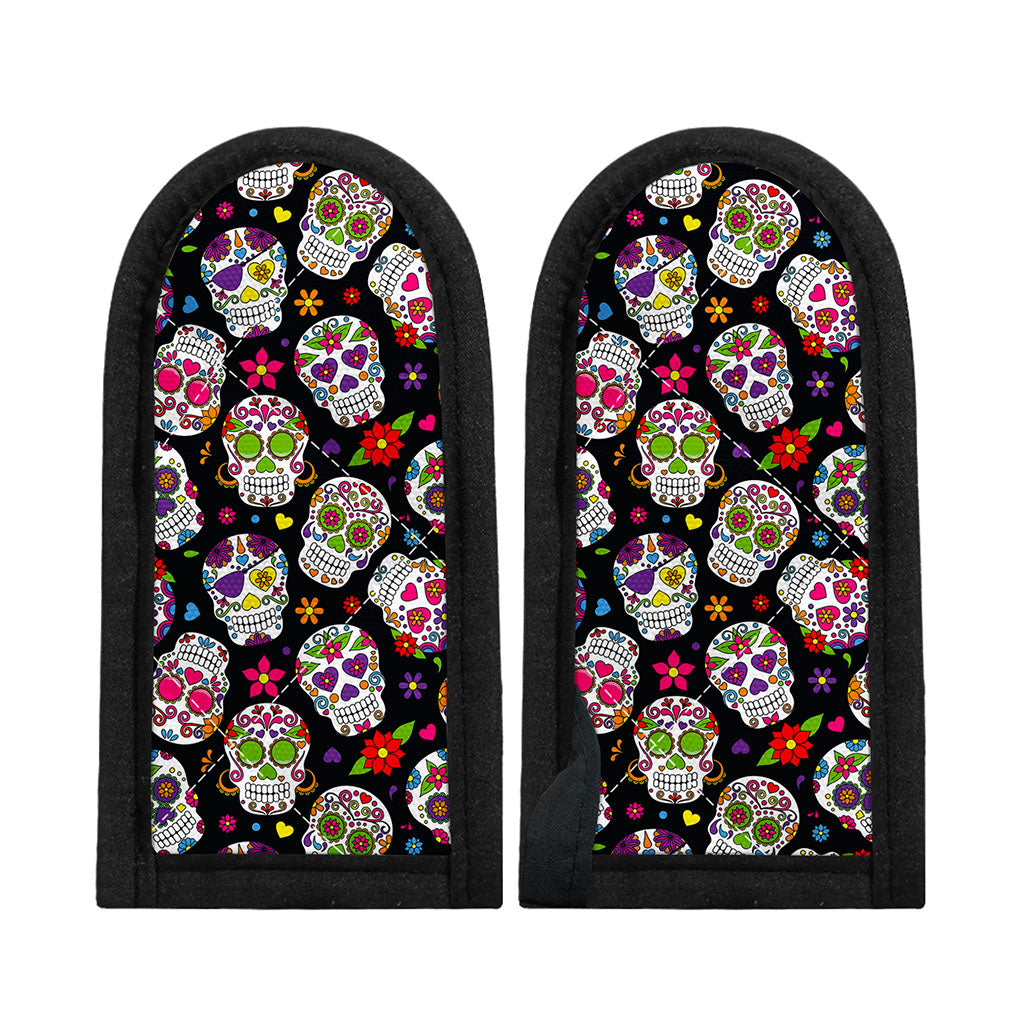 Sugar Skull Pattern Print Skillet Handle Cover