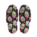 Sugar Skull Pattern Print Slippers
