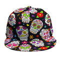 Sugar Skull Pattern Print Snapback Cap