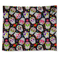 Sugar Skull Pattern Print Tapestry