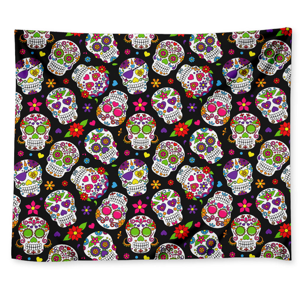 Sugar Skull Pattern Print Tapestry
