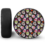 Sugar Skull Pattern Print Tire Cover