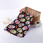 Sugar Skull Pattern Print Towel