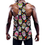 Sugar Skull Pattern Print Training Tank Top