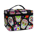Sugar Skull Pattern Print Travel Makeup Bag