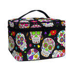 Sugar Skull Pattern Print Travel Makeup Bag