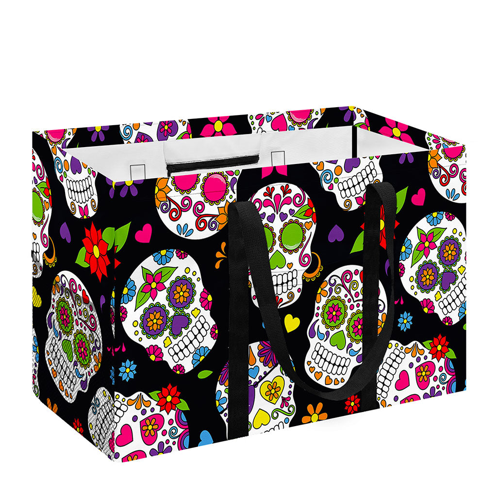 Sugar Skull Pattern Print Utility Tote Bag