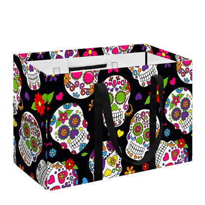 Sugar Skull Pattern Print Utility Tote Bag