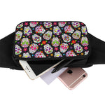 Sugar Skull Pattern Print Waist Bag