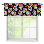 Sugar Skull Pattern Print Window Valance