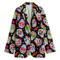 Sugar Skull Pattern Print Women's Blazer