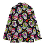 Sugar Skull Pattern Print Women's Blazer