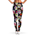 Sugar Skull Pattern Print Women's Leggings