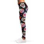 Sugar Skull Pattern Print Women's Leggings