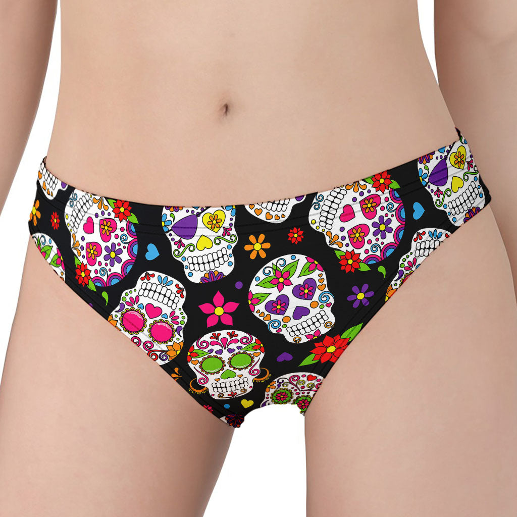 Sugar Skull Pattern Print Women's Panties