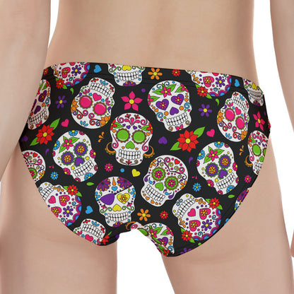 Sugar Skull Pattern Print Women's Panties